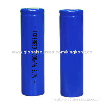 18650 3.7V Lithium-ion Batteries with 2,000mAh Capacity, CE, UL and SGS Marks